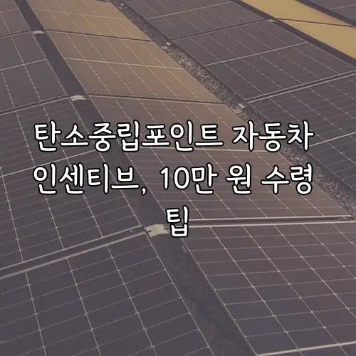 탄소중립포인트 자동차 인센티브, 10만 원 수령 팁