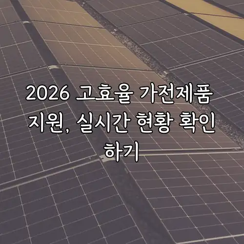 2026 고효율 가전제품 지원, 실시간 현황 확인하기