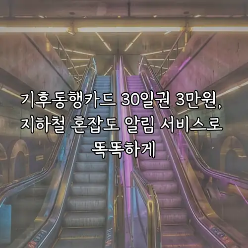 기후동행카드 30일권 3만원, 지하철 혼잡도 알림 서비스로 똑똑하게