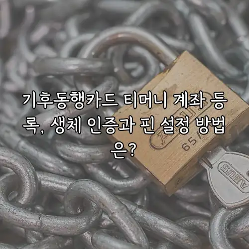기후동행카드 티머니 계좌 등록, 생체 인증과 핀 설정 방법은?