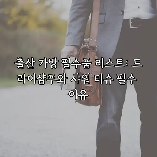 출산 가방 필수품 리스트: 드라이샴푸와 샤워 티슈 필수 이유