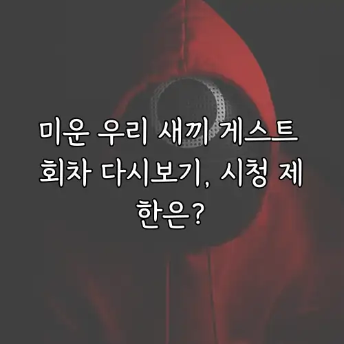 미운 우리 새끼 게스트 회차 다시보기, 시청 제한은?