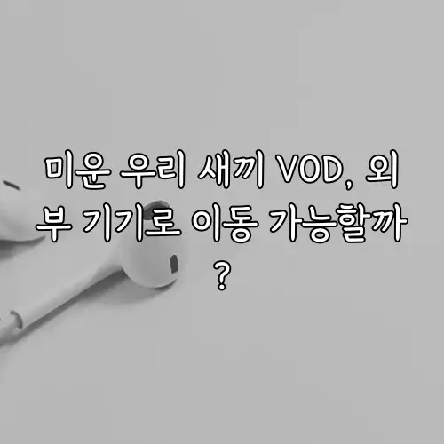 미운 우리 새끼 VOD, 외부 기기로 이동 가능할까?