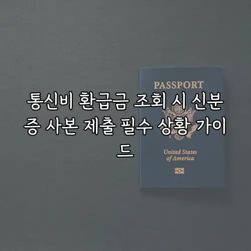 통신비 환급금 조회 시 신분증 사본 제출 필수 상황 가이드