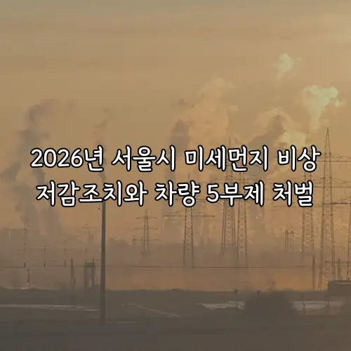 2026년 서울시 미세먼지 비상저감조치와 차량 5부제 처벌