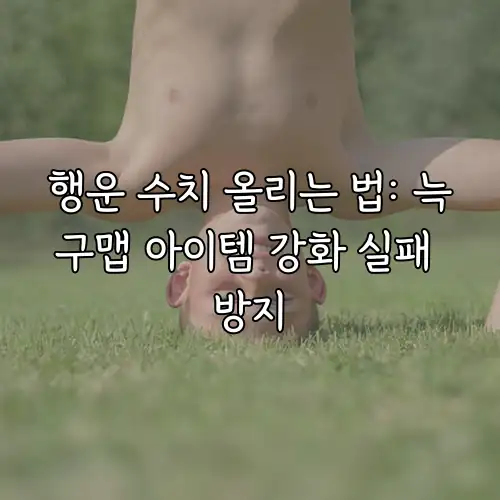 행운 수치 올리는 법: 늑구맵 아이템 강화 실패 방지