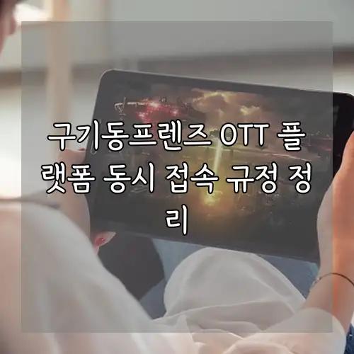 구기동프렌즈 OTT 플랫폼 동시 접속 규정 정리