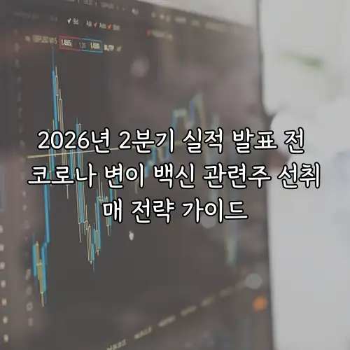 2026년 2분기 실적 발표 전 코로나 변이 백신 관련주 선취매 전략 가이드