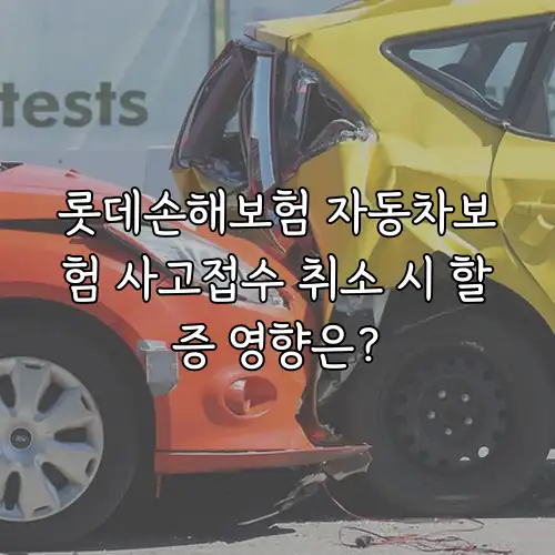 롯데손해보험 자동차보험 사고접수 취소 시 할증 영향은?