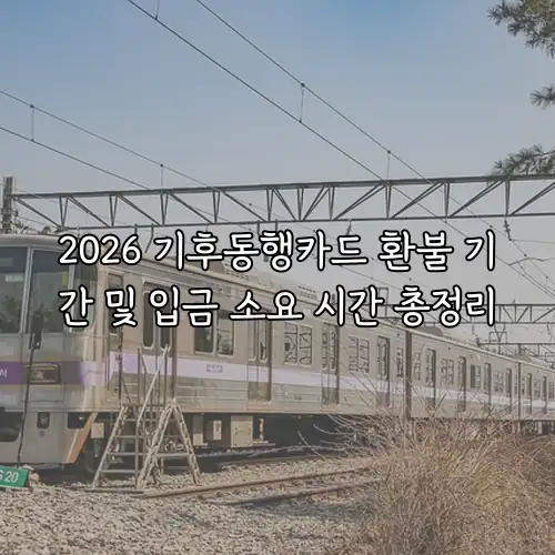 2026 기후동행카드 환불 기간 및 입금 소요 시간 총정리