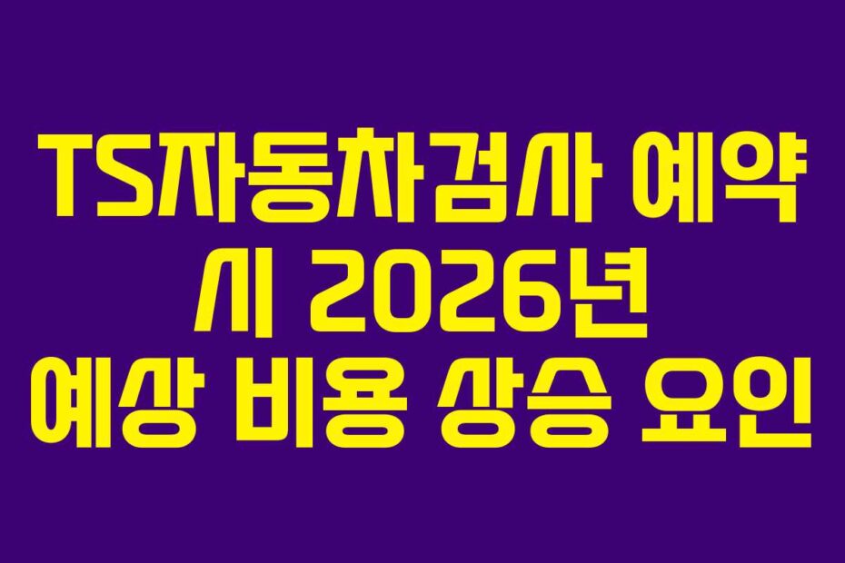 TS자동차검사 예약 시 2026년 예상 비용 상승 요인