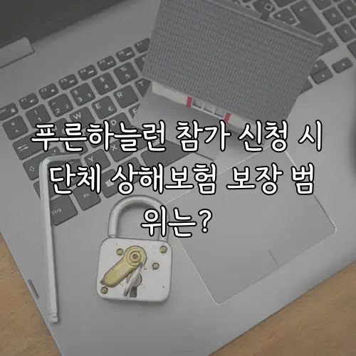 푸른하늘런 참가 신청 시 단체 상해보험 보장 범위는?