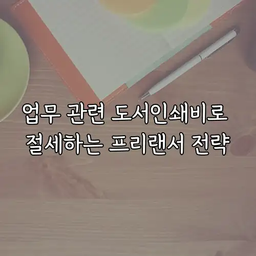 업무 관련 도서인쇄비로 절세하는 프리랜서 전략
